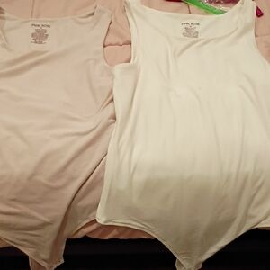 Pink Rose Scoop Neck Bodysuits in White and Light Blush